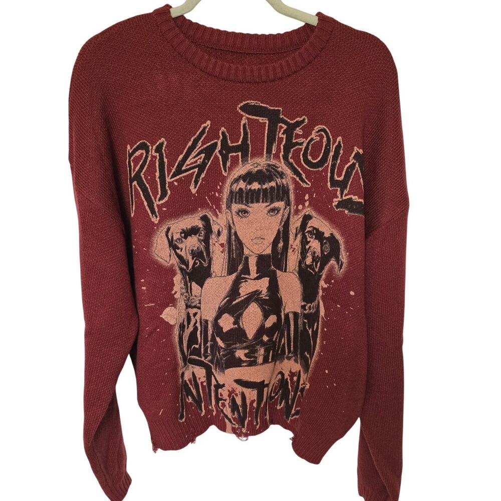 Civil Righteous Intentions Men's Medium Distressed Sweater PacSun Sample NEW